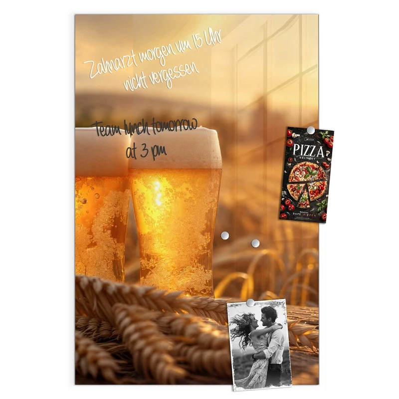 Magnettafel - Biergläser im Kornfeld