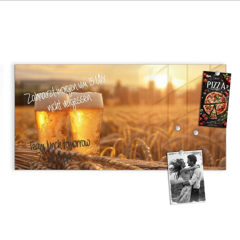 Magnettafel - Biergläser im Kornfeld