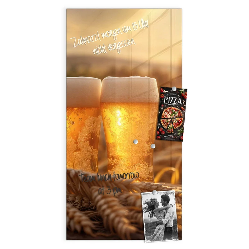 Magnettafel - Biergläser im Kornfeld