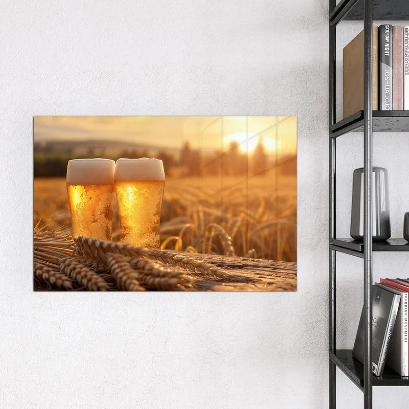 Magnettafel - Biergläser im Kornfeld