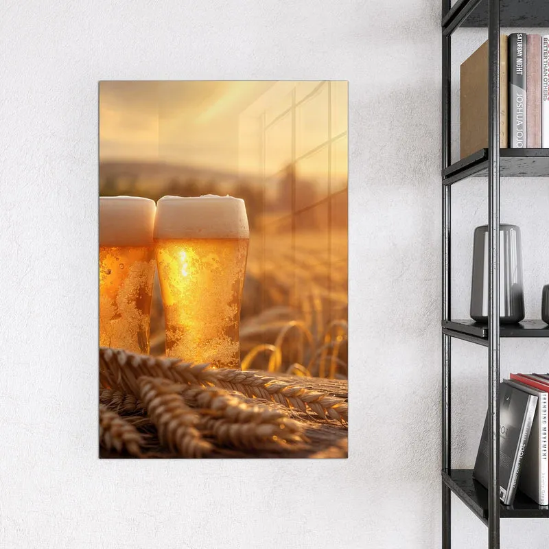Magnettafel - Biergläser im Kornfeld