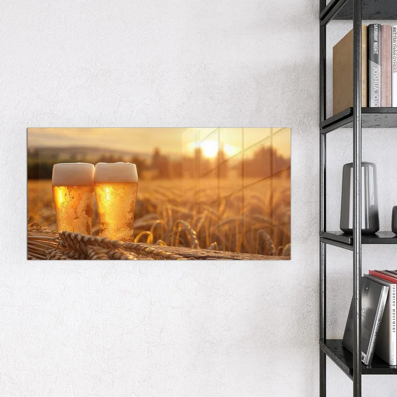 Magnettafel - Biergläser im Kornfeld
