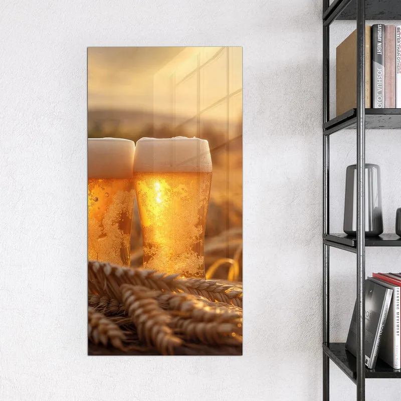 Magnettafel - Biergläser im Kornfeld