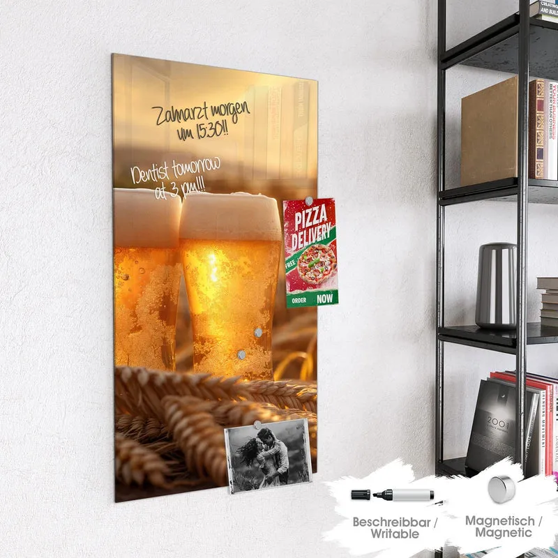 Magnettafel - Biergläser im Kornfeld