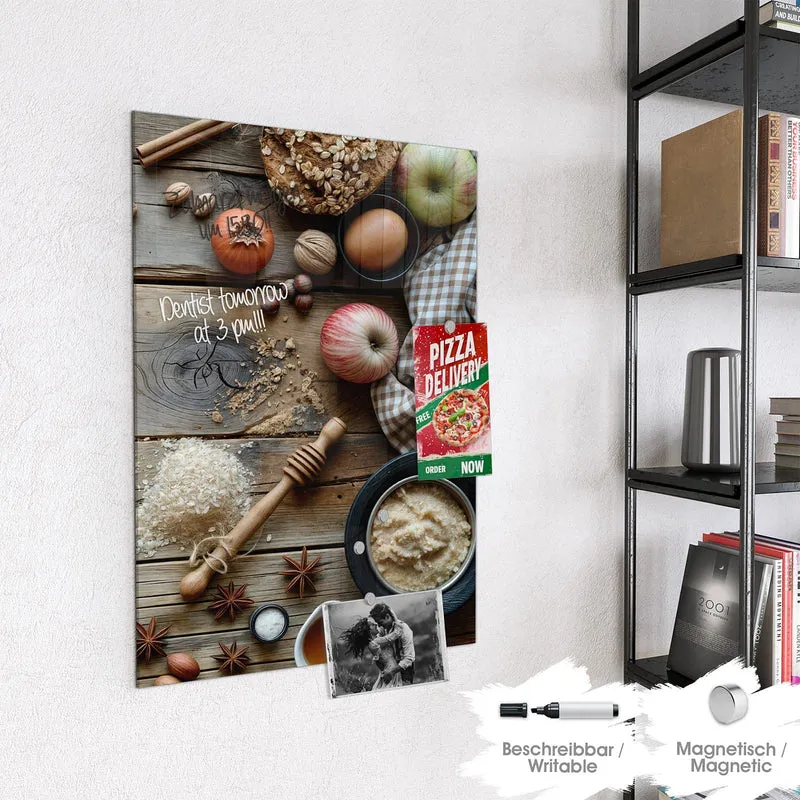Magnettafel - Backzutaten im Herbst
