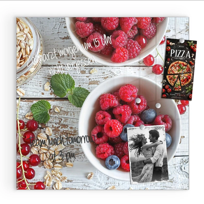 Magnettafel - Beeren und Haferflocken