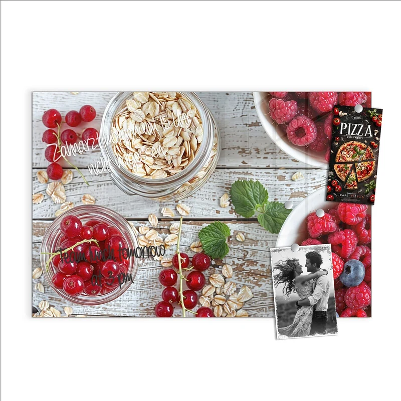 Magnettafel - Beeren und Haferflocken