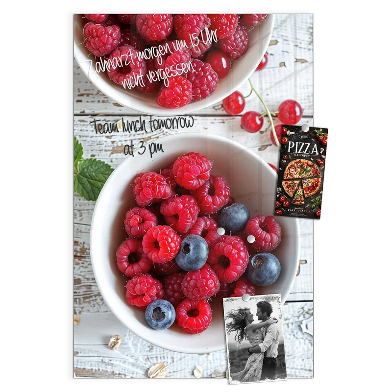 Magnettafel - Beeren und Haferflocken
