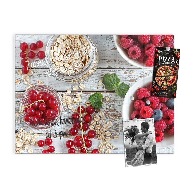 Magnettafel - Beeren und Haferflocken
