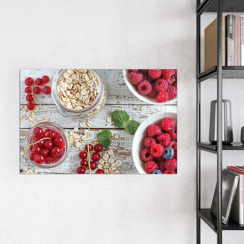 Magnettafel - Beeren und Haferflocken