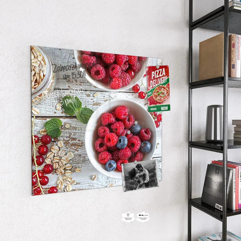 Magnettafel - Beeren und Haferflocken