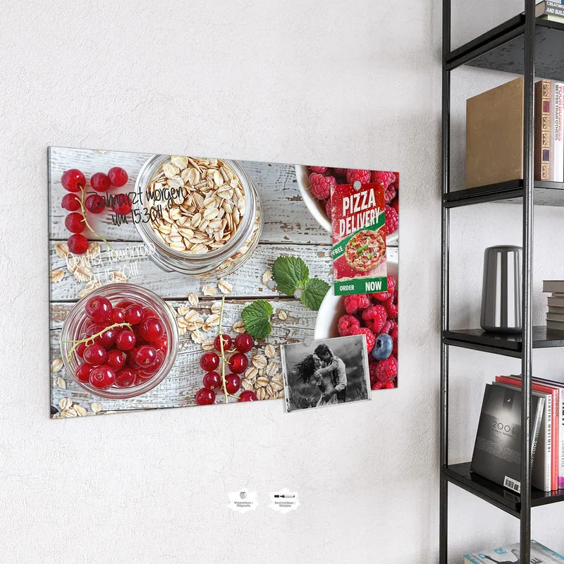 Magnettafel - Beeren und Haferflocken