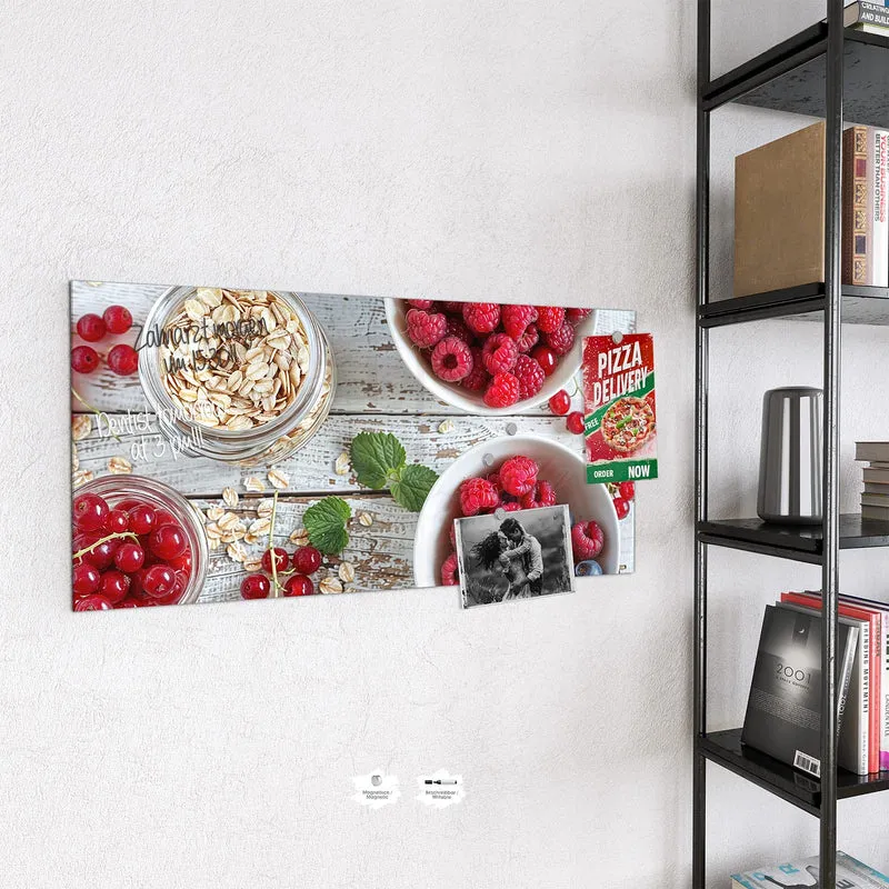 Magnettafel - Beeren und Haferflocken