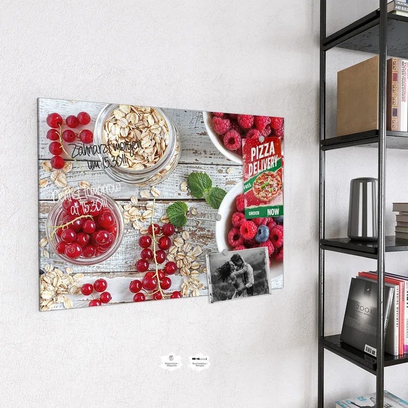 Magnettafel - Beeren und Haferflocken