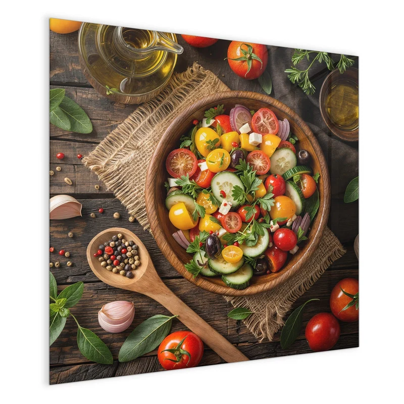 Magnettafel - Salat in der Holzschale