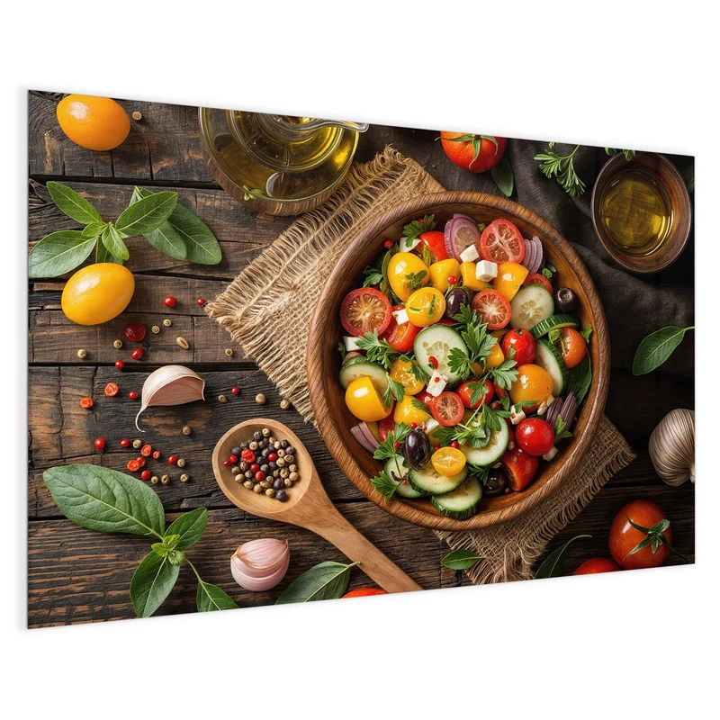 Magnettafel - Salat in der Holzschale