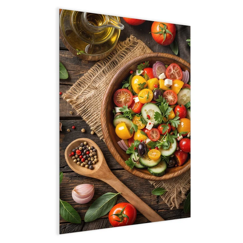 Magnettafel - Salat in der Holzschale