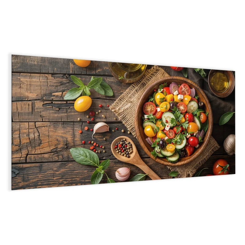 Magnettafel - Salat in der Holzschale