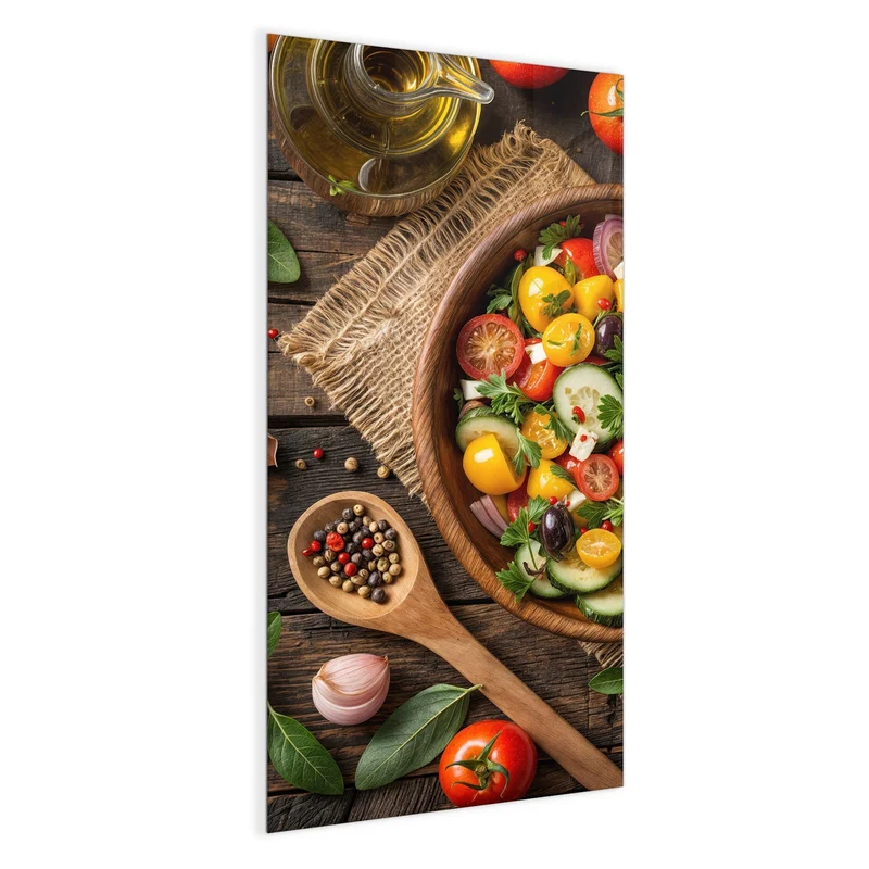 Magnettafel - Salat in der Holzschale