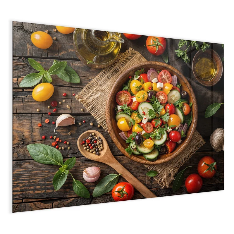 Magnettafel - Salat in der Holzschale