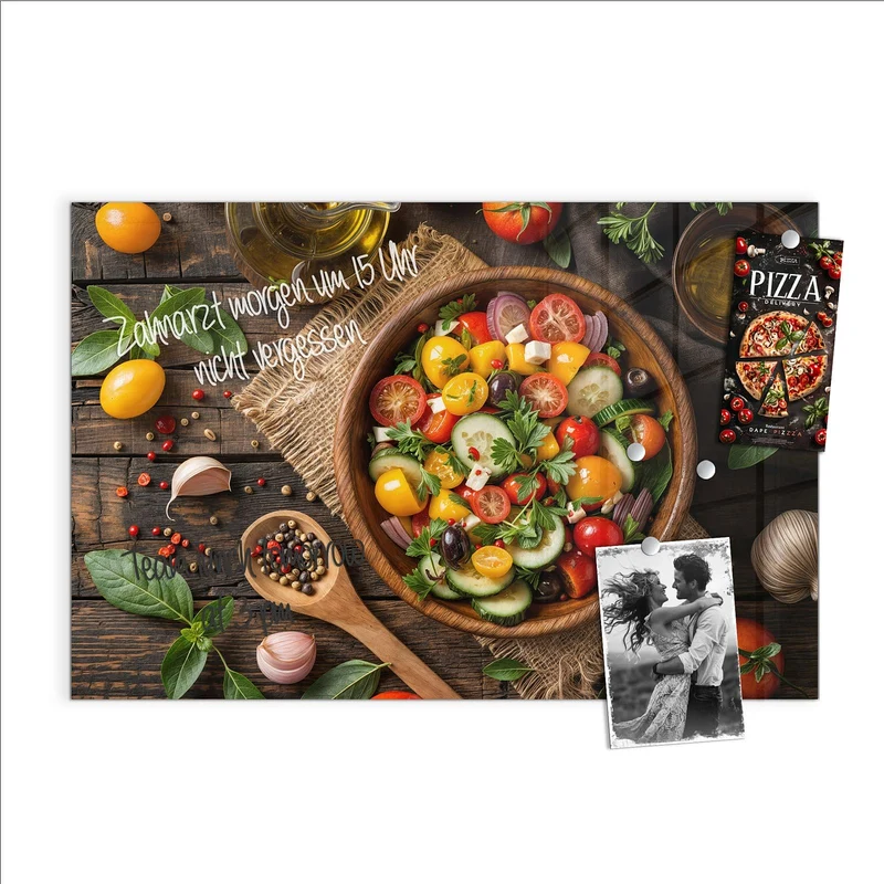 Magnettafel - Salat in der Holzschale