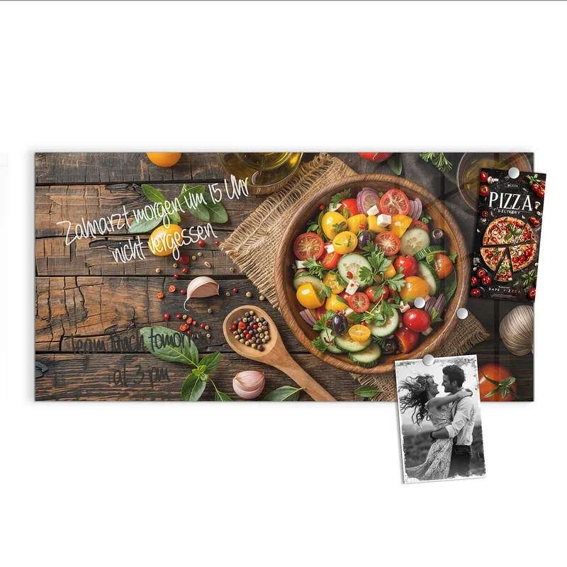 Magnettafel - Salat in der Holzschale