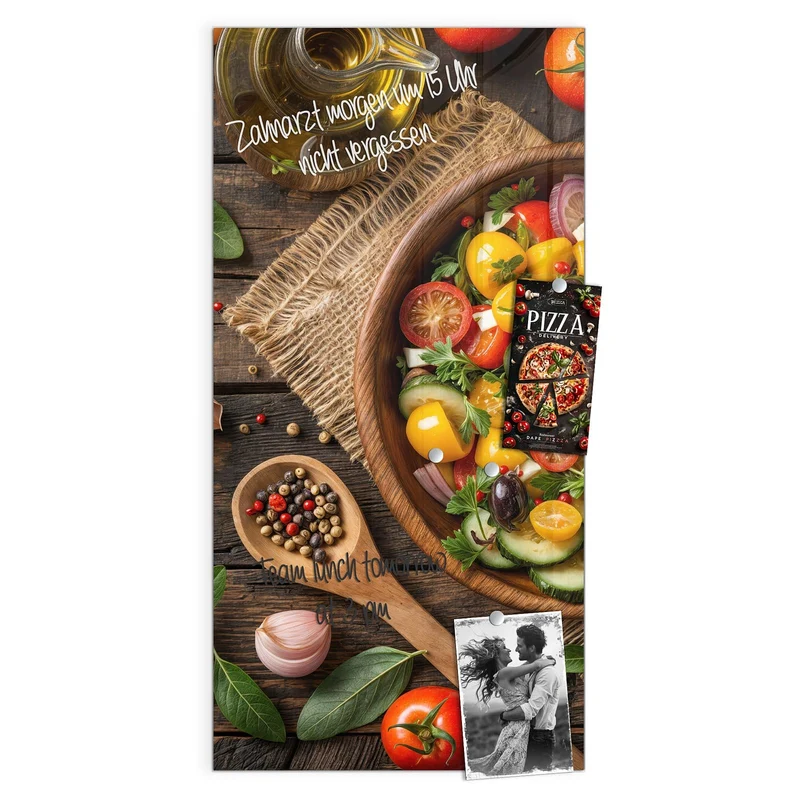 Magnettafel - Salat in der Holzschale