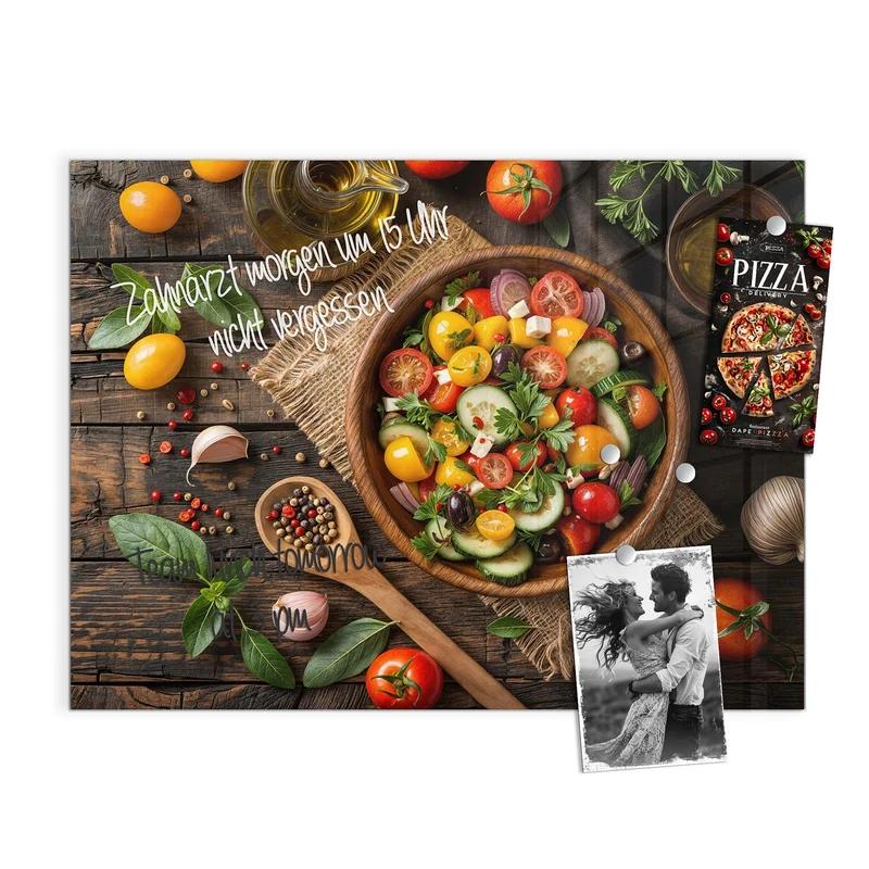 Magnettafel - Salat in der Holzschale
