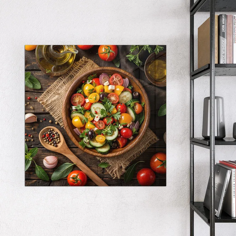 Magnettafel - Salat in der Holzschale