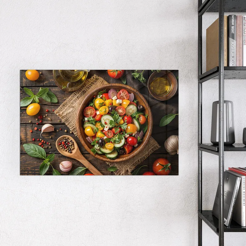 Magnettafel - Salat in der Holzschale
