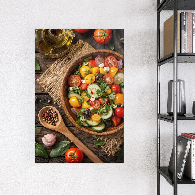Magnettafel - Salat in der Holzschale