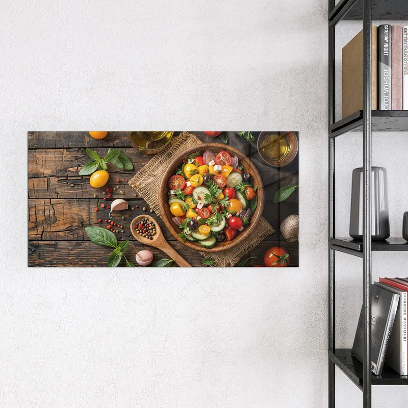 Magnettafel - Salat in der Holzschale