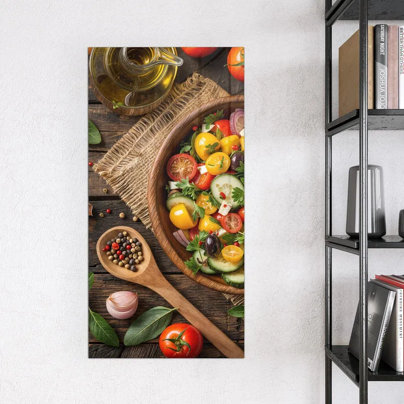 Magnettafel - Salat in der Holzschale