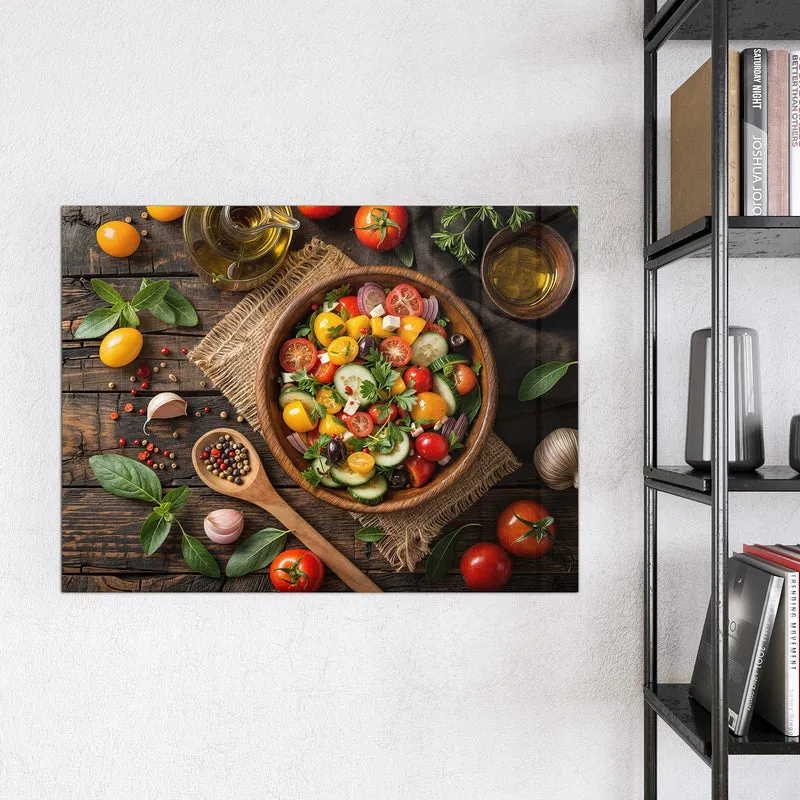 Magnettafel - Salat in der Holzschale