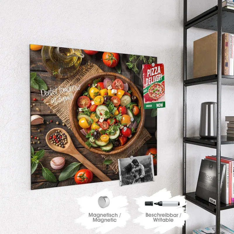 Magnettafel - Salat in der Holzschale