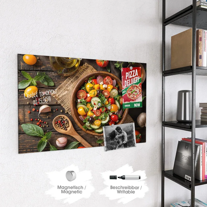 Magnettafel - Salat in der Holzschale