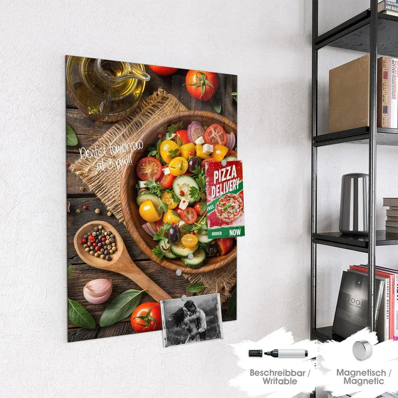 Magnettafel - Salat in der Holzschale