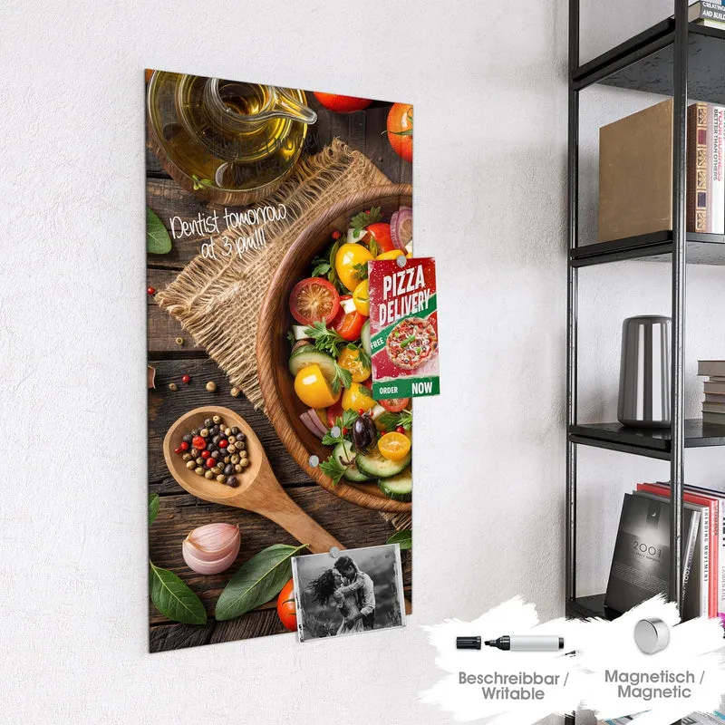Magnettafel - Salat in der Holzschale