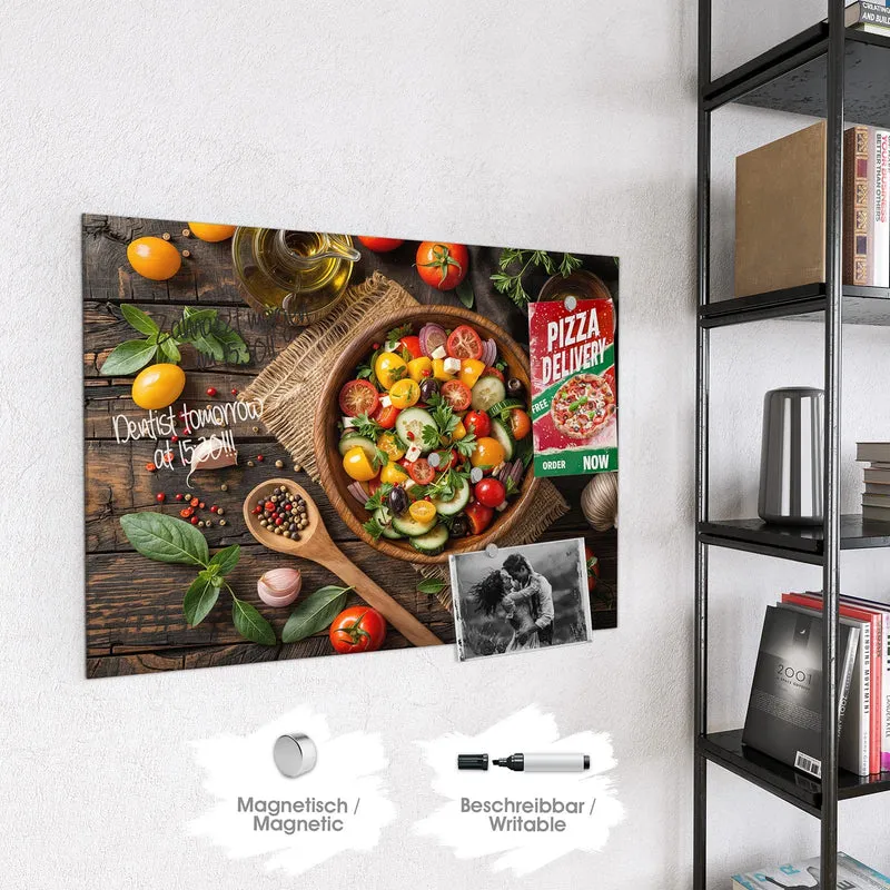 Magnettafel - Salat in der Holzschale