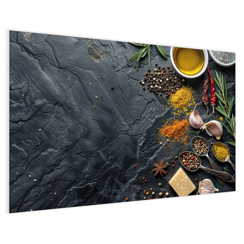 Magnettafel - Gewürze und Olivenöl