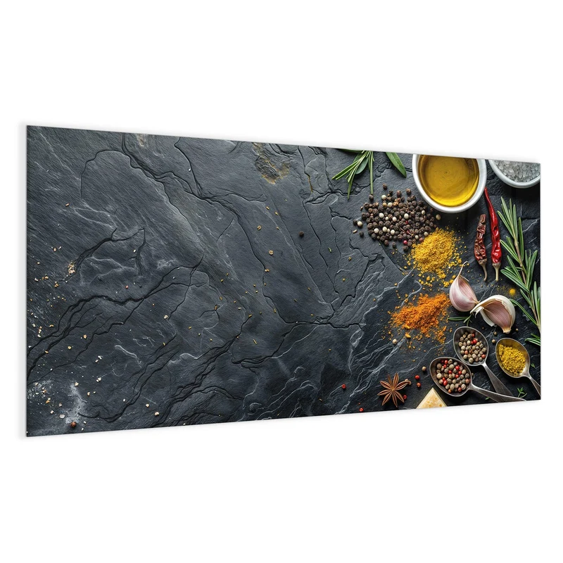 Magnettafel - Gewürze und Olivenöl