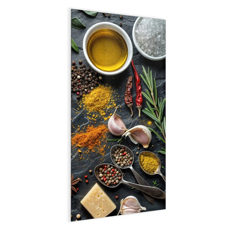 Magnettafel - Gewürze und Olivenöl