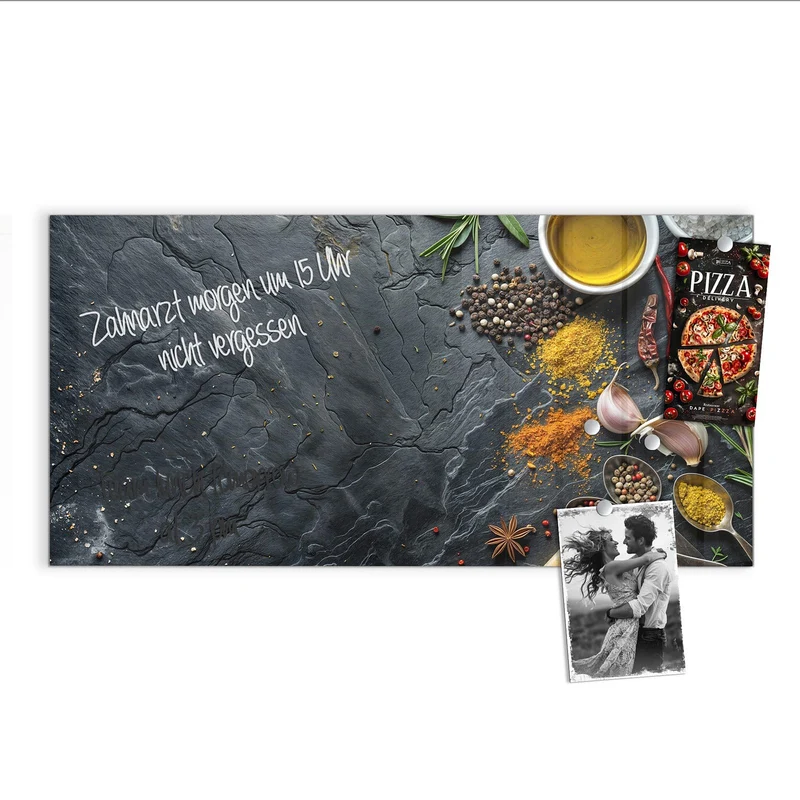 Magnettafel - Gewürze und Olivenöl