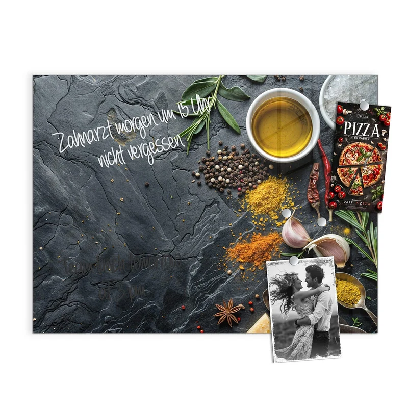 Magnettafel - Gewürze und Olivenöl