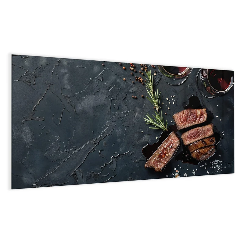 Magnettafel - Steak und Rotwein
