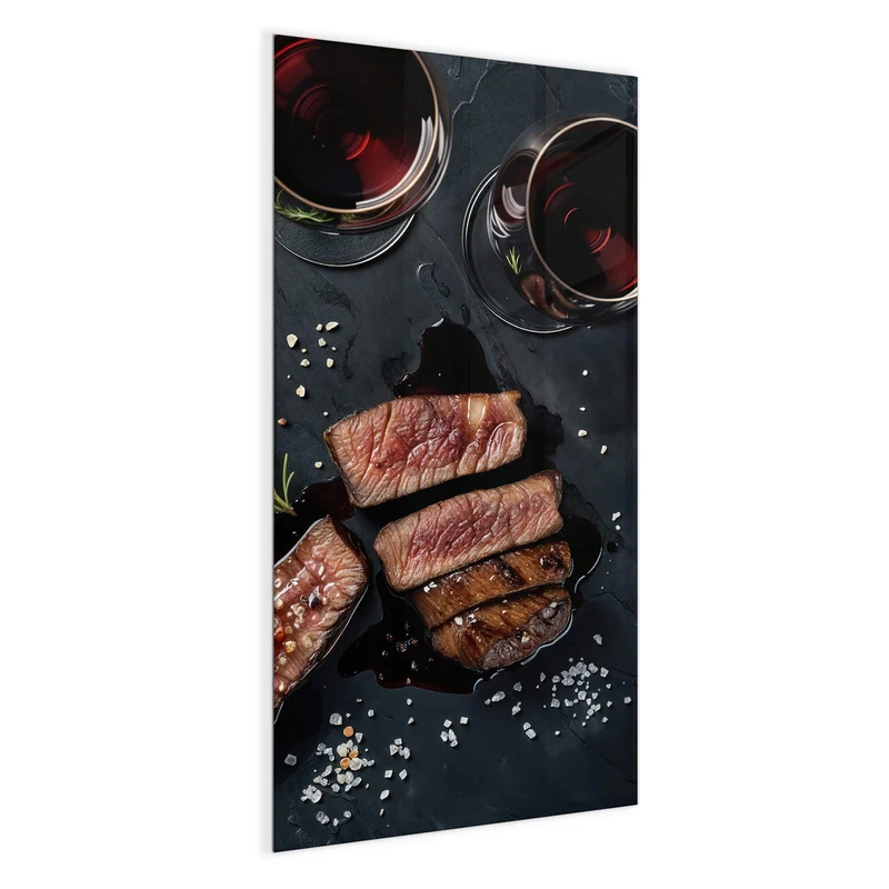 Magnettafel - Steak und Rotwein
