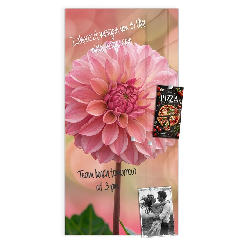 Magnettafel - Drei rosa Dahlien