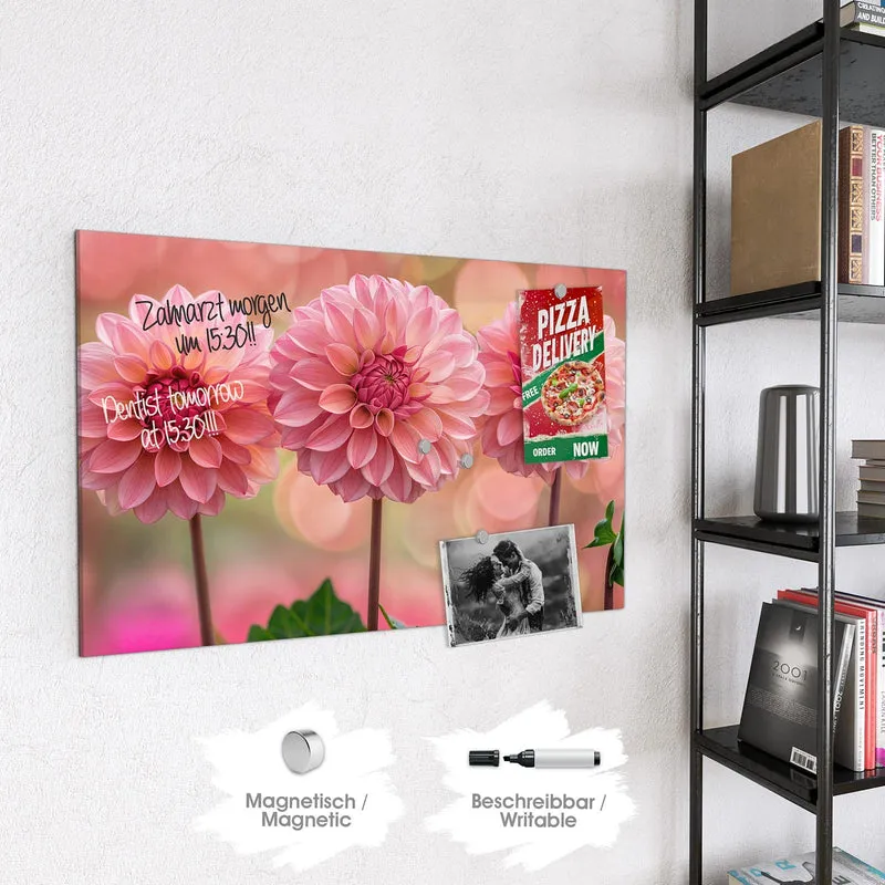 Magnettafel - Drei rosa Dahlien