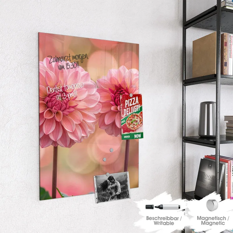Magnettafel - Drei rosa Dahlien