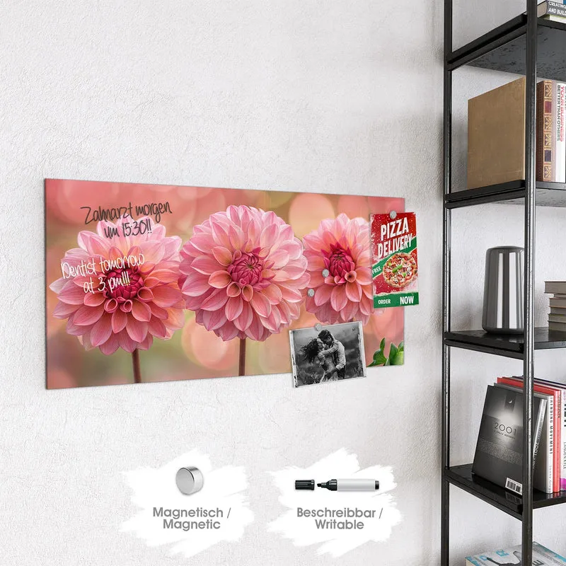 Magnettafel - Drei rosa Dahlien